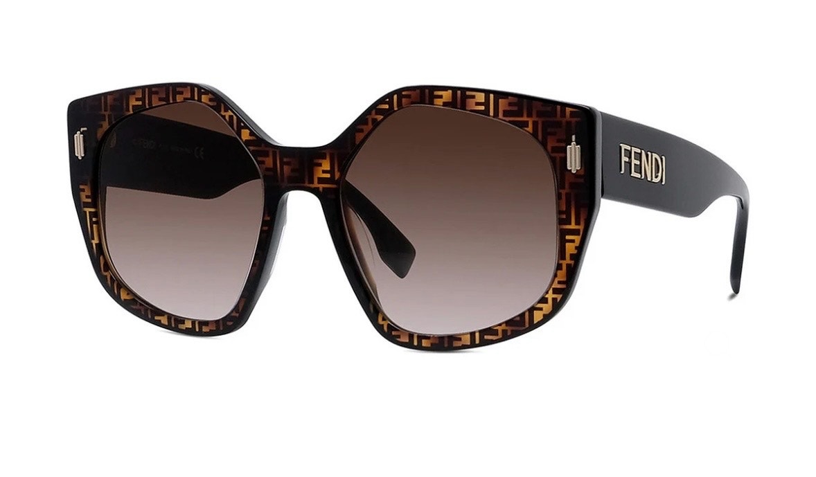 Fendi Ff Zucca Monogram Fe400171 Sunglasses Havana Brown Gradient